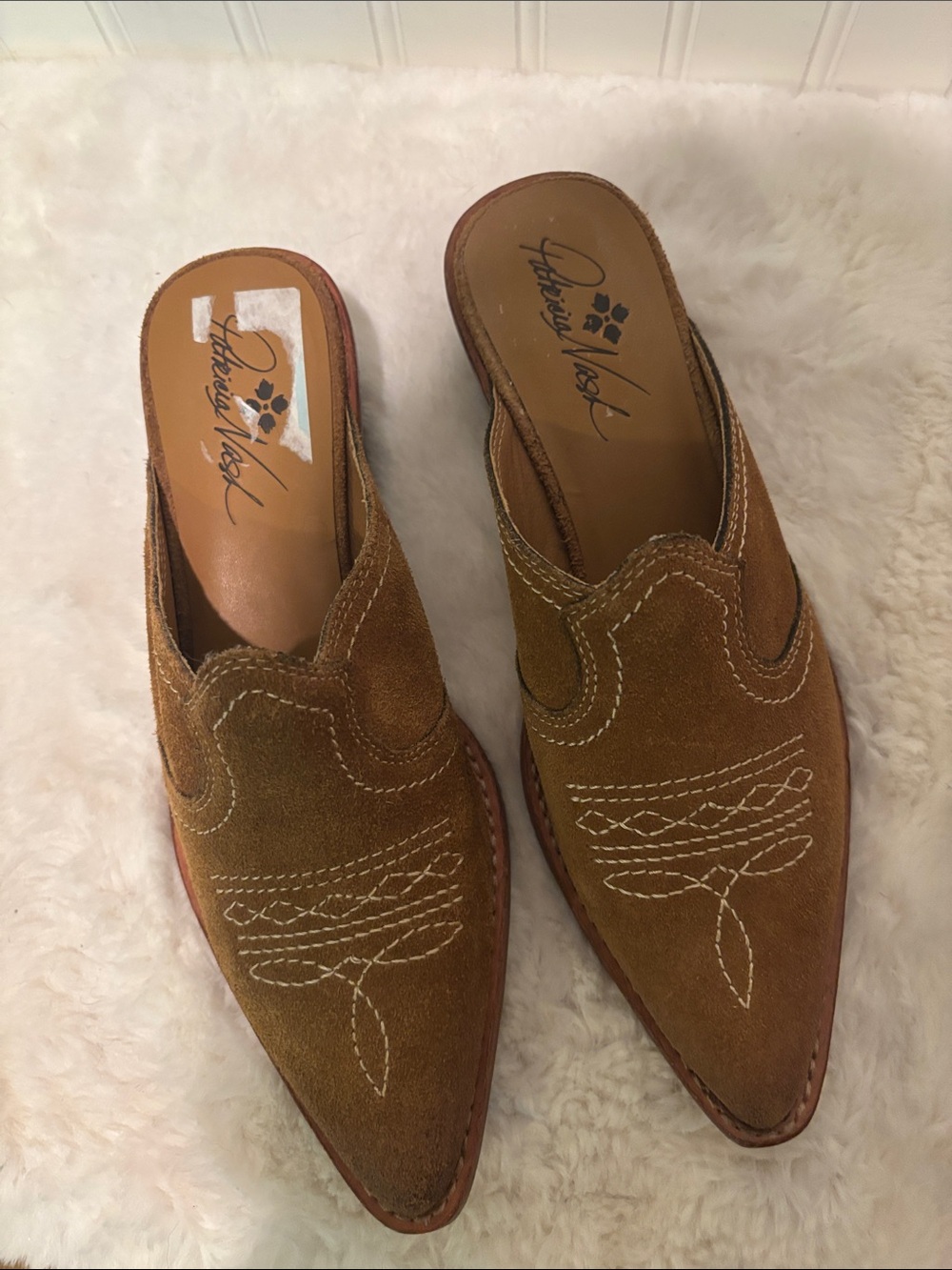 Patricia Nash Battista Suede Mules with Western Embroidery Sz 7 - Picture 2 of 5